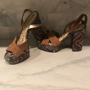 Sam Edelman Python platform heels